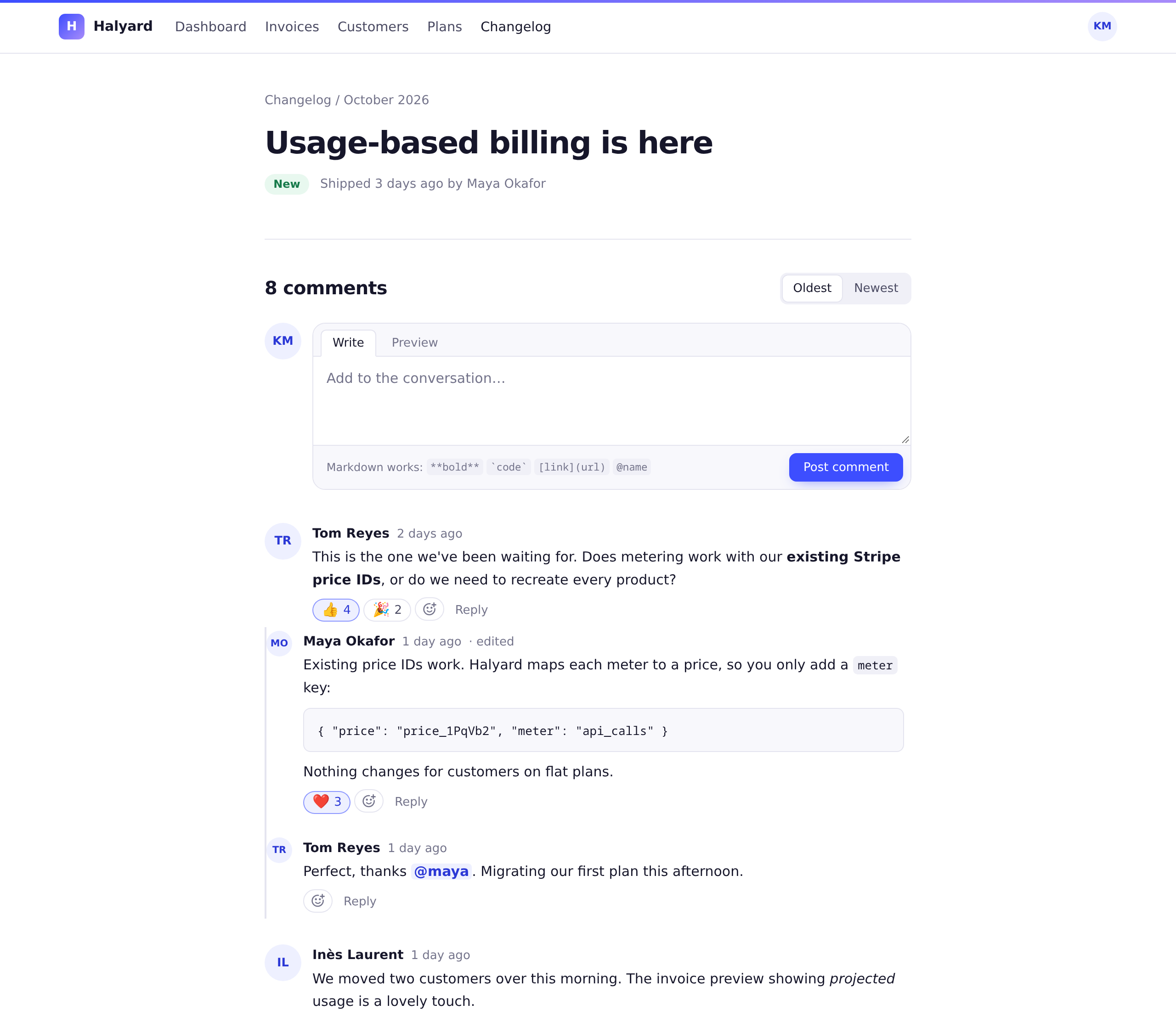 A comment thread