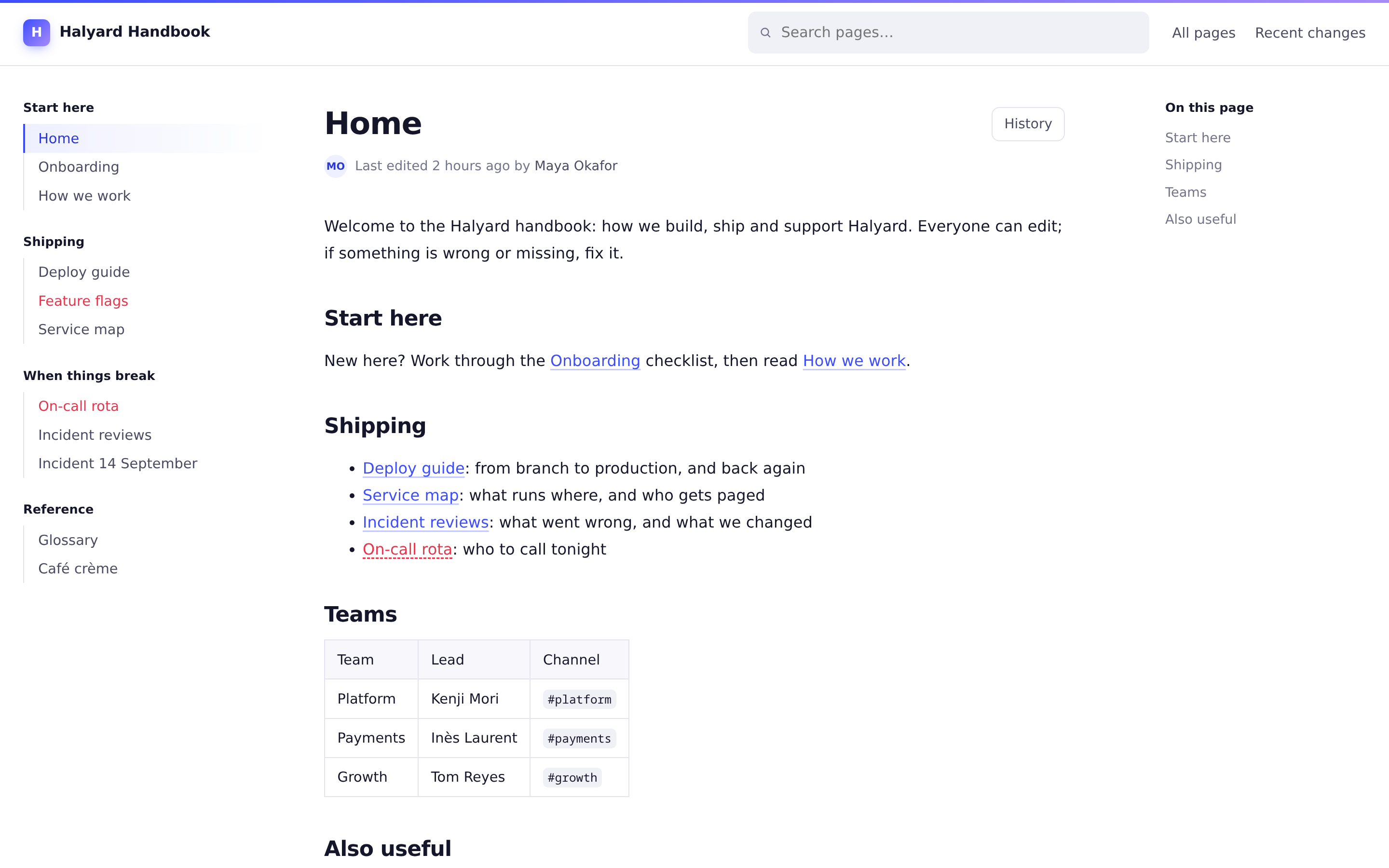 A wiki page