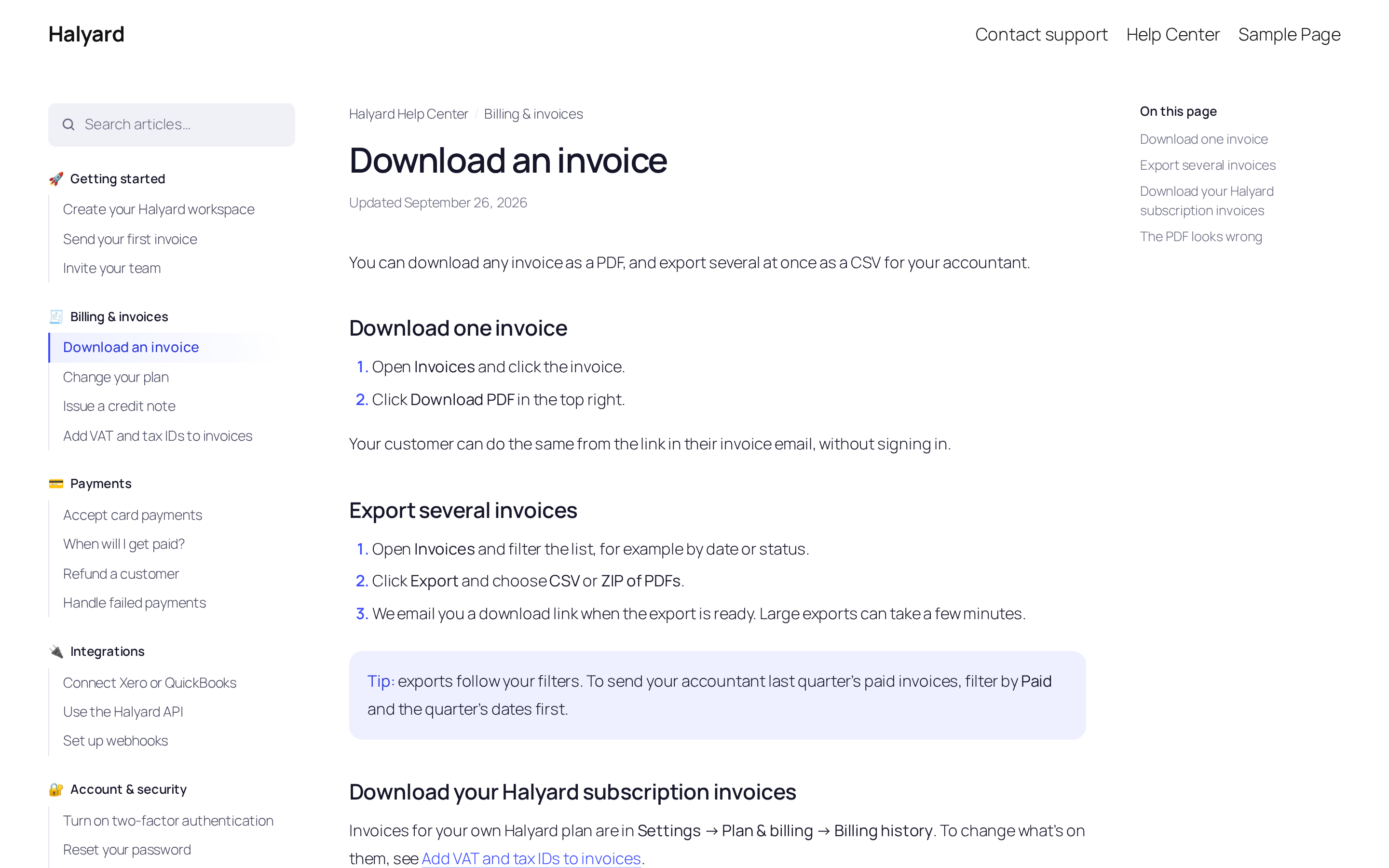 An article in a docs layout